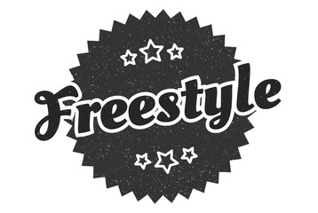 freestyle sign. freestyle round vintage retro label. freestyle