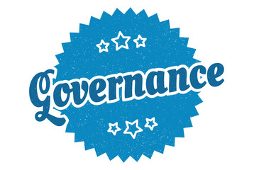 governance sign. governance round vintage retro label. governance