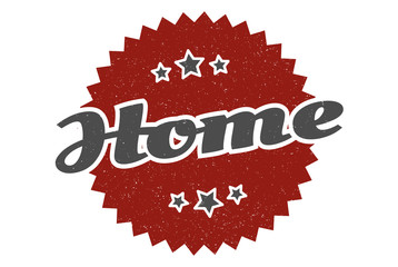 home sign. home round vintage retro label. home