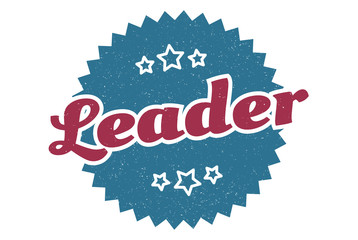 leader sign. leader round vintage retro label. leader