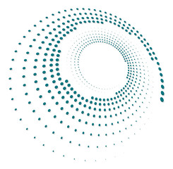 Single-colored,monochrome twirl, swirl. Shape with rotation, spin, spiral distortion. Helix, volute and twine design element