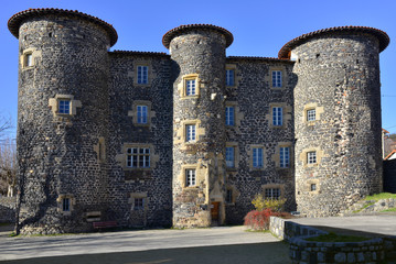 Château du XIVè siècle de Monastier-sur-Gazeille (43150) , département de la Haute-Loire en...