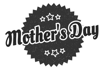 mother's day sign. mother's day round vintage retro label. mother's day
