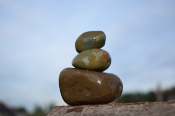 stones on a black 