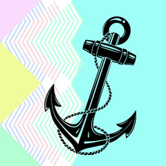 Nautical Anchor with multiple colour background
