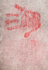 trace of a bloody hand