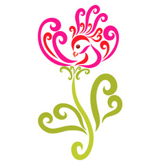 flower of hearts and a fabulous bird