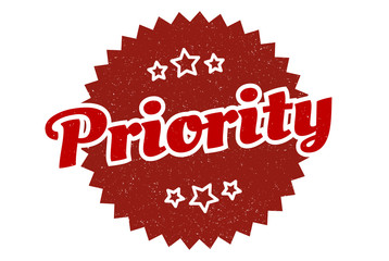 priority sign. priority round vintage retro label. priority