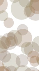 Multicolored translucent circles on a white background. 3D illustration