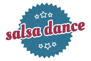 salsa dance sign. salsa dance round vintage retro label. salsa dance