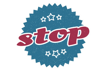 stop sign. stop round vintage retro label. stop