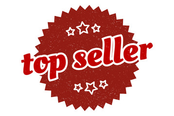 top seller sign. top seller round vintage retro label. top seller