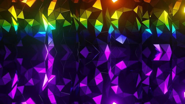 Multi Colorful Geometric Video Background - Seamless 3D Rendering - Perfect Looping
