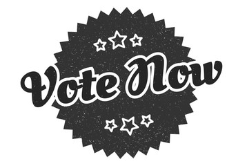 vote now sign. vote now round vintage retro label. vote now