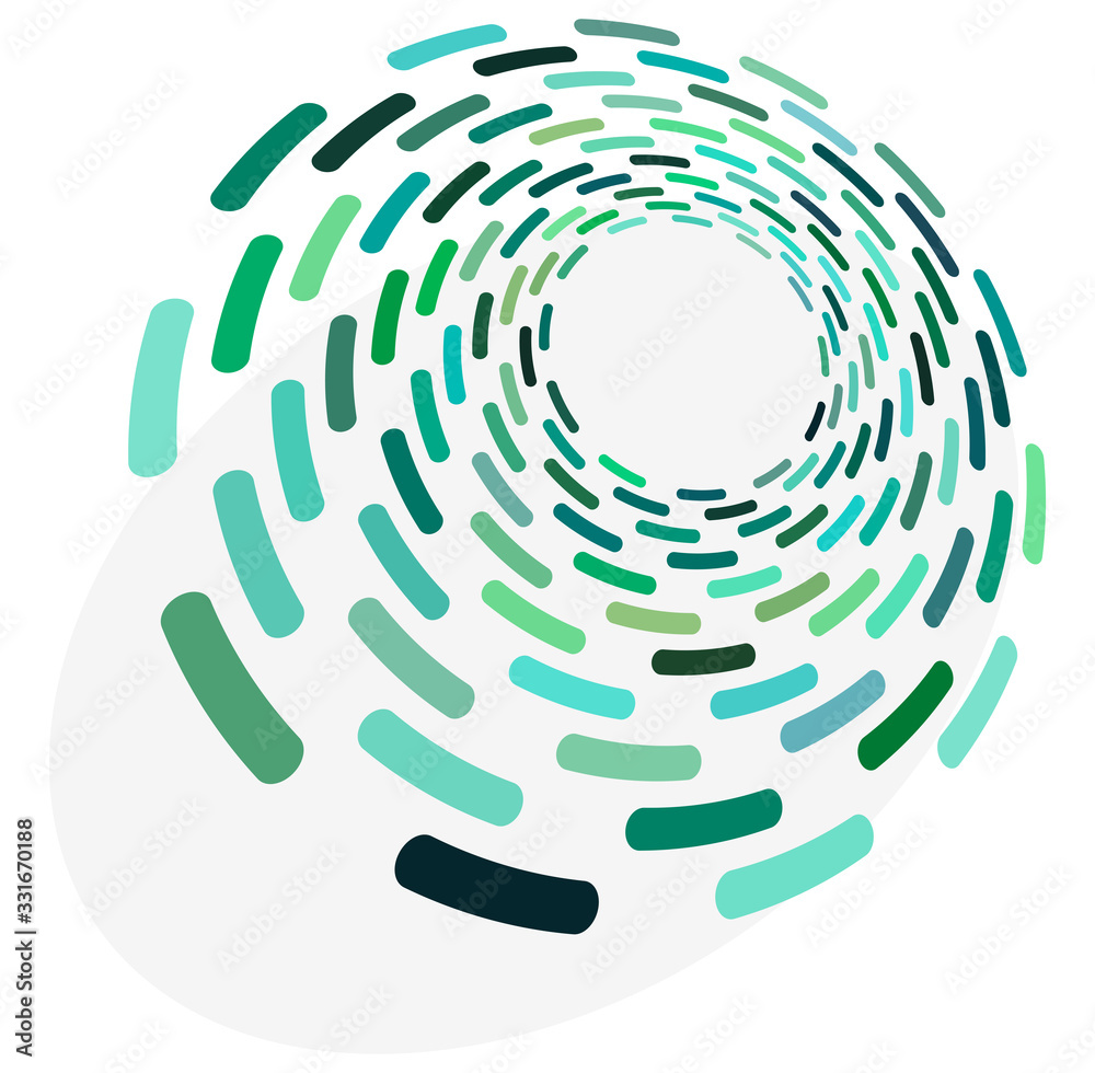 Aufkleber monochrome cyclic, cycle concentric rings. revolved spiral, vortex, whorl. abstract circular, radial loop shape, element