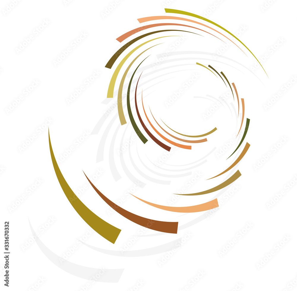Aufkleber monochrome cyclic, cycle concentric rings. revolved spiral, vortex, whorl. abstract circular, radial