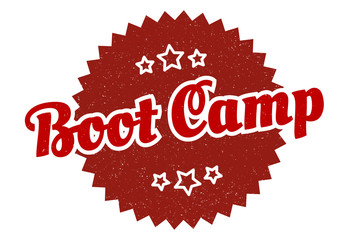 boot camp sign. boot camp round vintage retro label. boot camp
