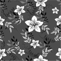 Vector spring abstract background flowers seamless pattern