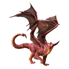 Fototapeta premium 3D Rendering Fairy Tale Dragon on White