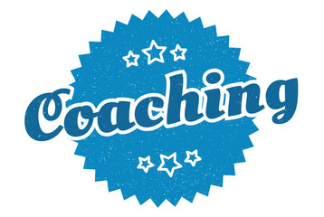 coaching sign. coaching round vintage retro label. coaching