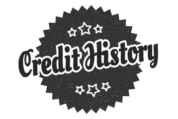 credit history sign. credit history round vintage retro label. credit history