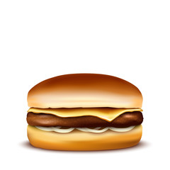 Burger on white background. Vector illustration.