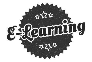 e-learning sign. e-learning round vintage retro label. e-learning