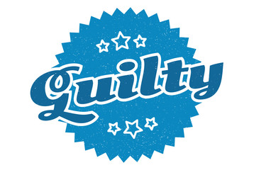 guilty sign. guilty round vintage retro label. guilty