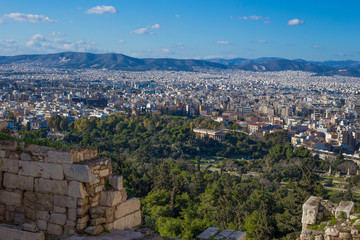 Obraz premium View of Athens from the top of the Acropolis in Greece