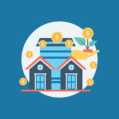 design concept for smart investment, finance, banking,house