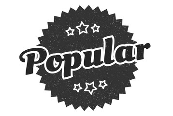 popular sign. popular round vintage retro label. popular