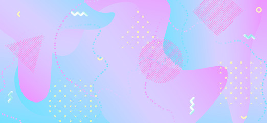 Memphis Pastel Background. Geometric Fluid Cover. 