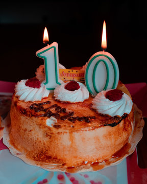 birthday cake with candles