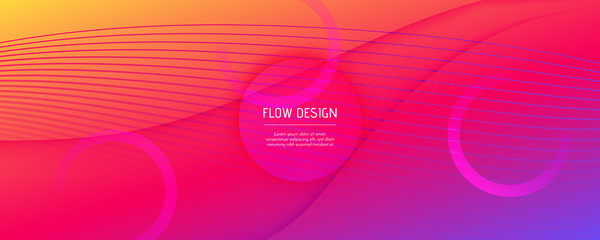 Colorful Fluid Shape. Flow 3d Design. Curve 