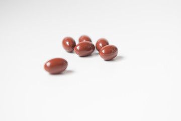 pills on white background