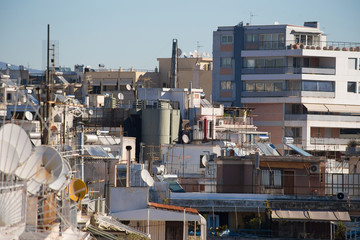 Beautiful view of the architecture of the central region of Athens Greece