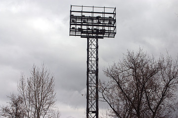 lighting mast at a small club stadium