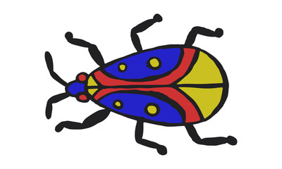 Danger Insect vector set. Web sign kit of bugs. Beetle pictogram collection. Simple danger insect cartoon colorful icon symbol isolated on white.