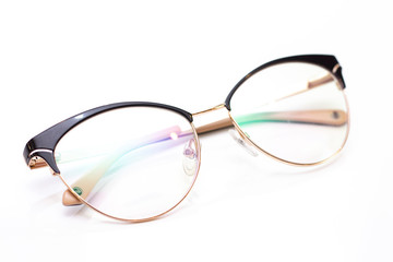 modern fashionable womens glasses for sight. glasses on a light background.