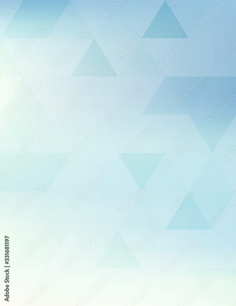 Poster Abstract blue vertical pattern textured by triangles