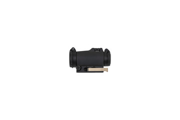 modern black optical scope for weapon isolated on whited. sight scope isolated on white back.