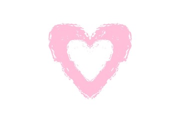 pink heart on white 