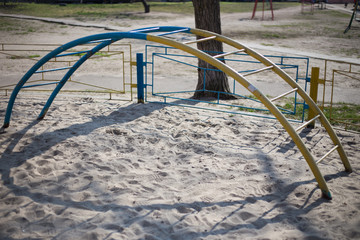 Children's playground in the yard in Kiev in Ukraine