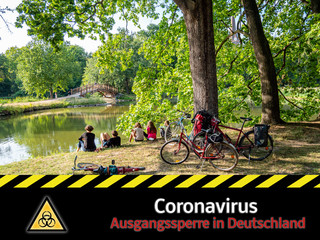 Banner Parkanlage Ausgangssperre in Deutschland Coronavirus
