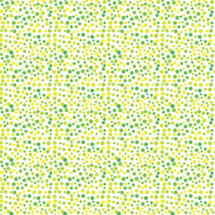 Seamless pattern dots, green yellow circles, confetti background.