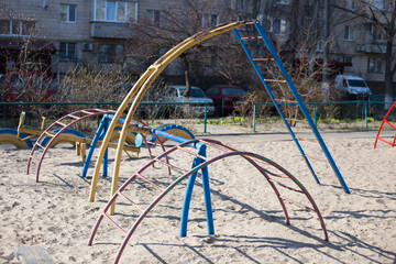 Children's playground in the yard in Kiev in Ukraine