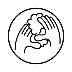 wash hand icon on white background