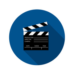 Flat, simple clapper board icon 