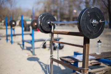 Home-made street playground gym for sports
