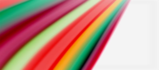 Wave lines abstract background, smooth silk design with rainbow style colors. Liquid fluid color waves. Vector Illustration